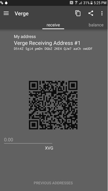 Кошелек Verge Tor Wallet